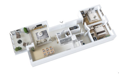 plan de vente 3D d'un appartement