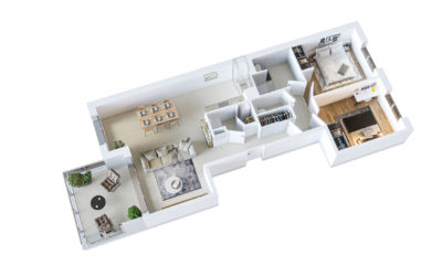 plan de vente 3D d'un appartement