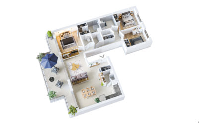 plan de vente 3D d'un appartement